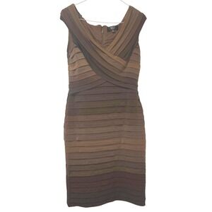 XL Tadashi Collection‎ Ombre Brown Layered Bodycon Dress Women's XL Extra Large